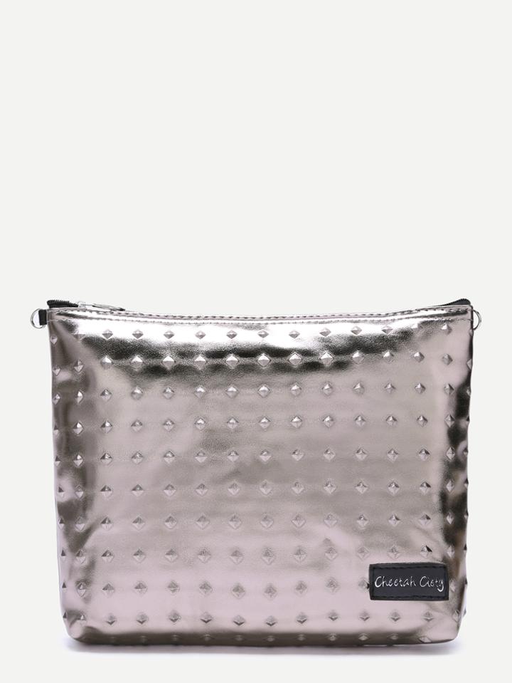 Shein Rose Gold Metallic Luster Clutch Bag