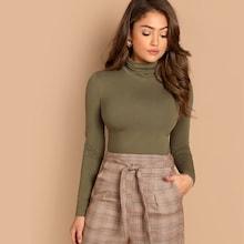Shein High Neck Slim Fitted T-shirt