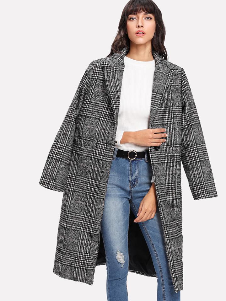 Shein Tartan Plaid Coat