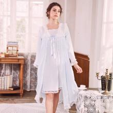 Shein Floral Lace Trim Night Dress With Robe