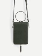 Shein Ring Handle Pu Shoulder Bag With Tassel