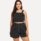 Shein Plus Polka Dot Top With Shorts