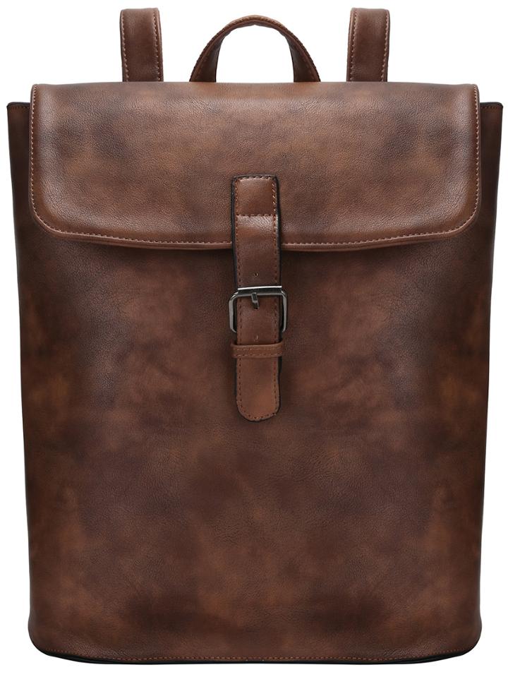 Shein Brown Belt Buckle Pu Backpack