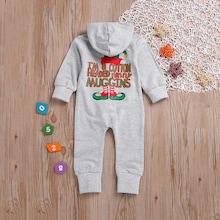 Shein Toddler Boys Letter Print Hooded Jumpsuit