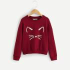Shein Girls Cat Print Sweatshirt