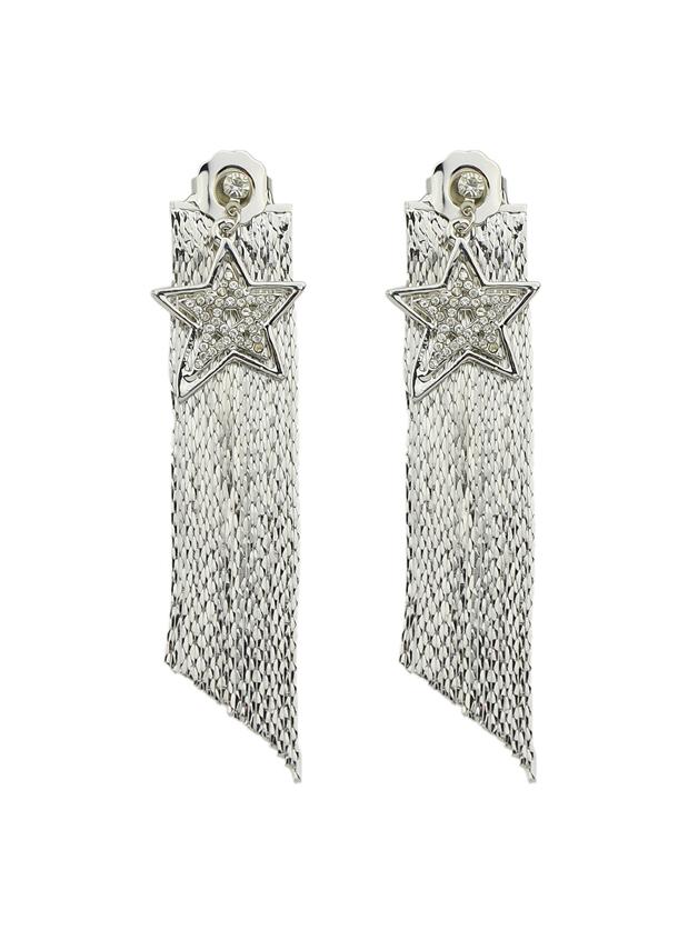 Shein Silver Color Star Shape Long Chain Earrings