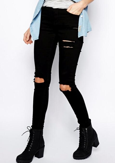  Black Slim Cut Out Pant