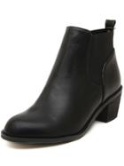 Shein Black Brush Round Toe Boots