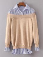 Shein Pinstripe 2 In 1 Sweater