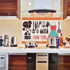 Shein Oil Proof Kitchen Tools Pattern Wall Sticker