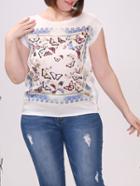 Shein Plus Size Butterfly Print Tunic Blouse
