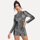 Shein Allover Sequin Zip Back Jumpsuit