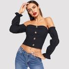 Shein Button Front Ruffle Tube Top