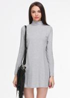 Shein Grey Long Sleeve Casual Dress