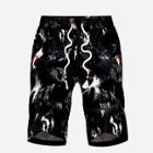 Shein Men Brush Strokes Print Drawstring Shorts