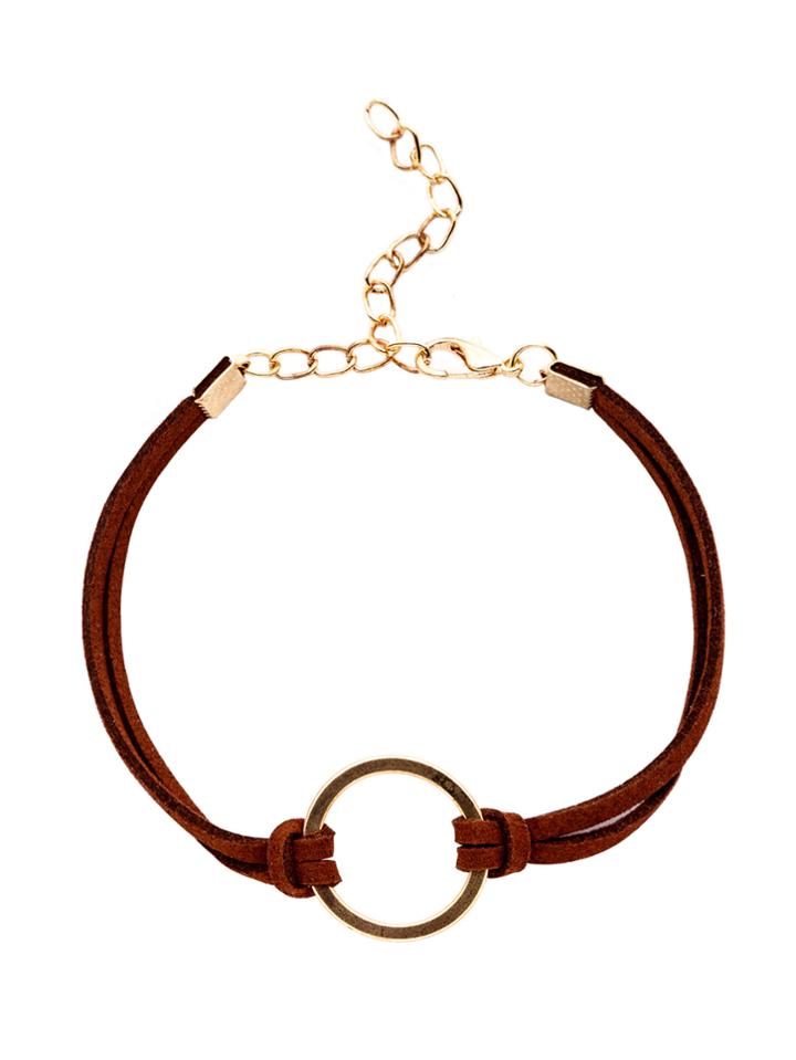 Shein Brown Ring Detail Bracelet With Chain
