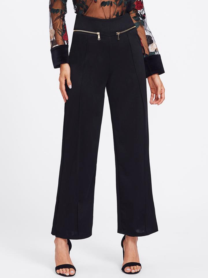 Shein Zipper Wide Leg Pants