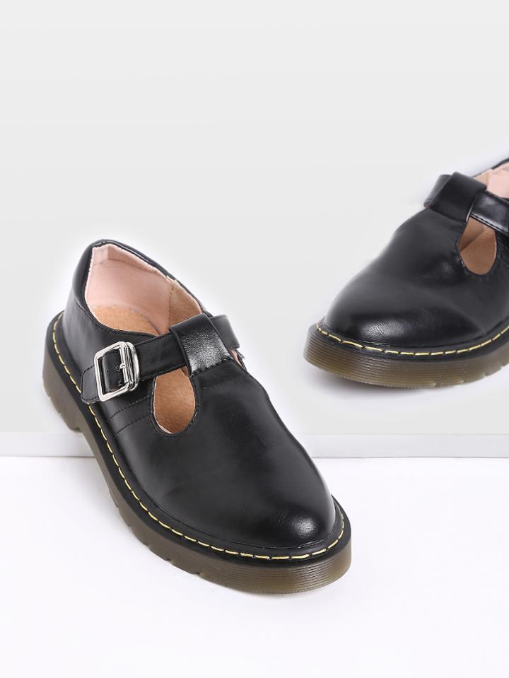 Shein Black Mary Jane Pu Flats