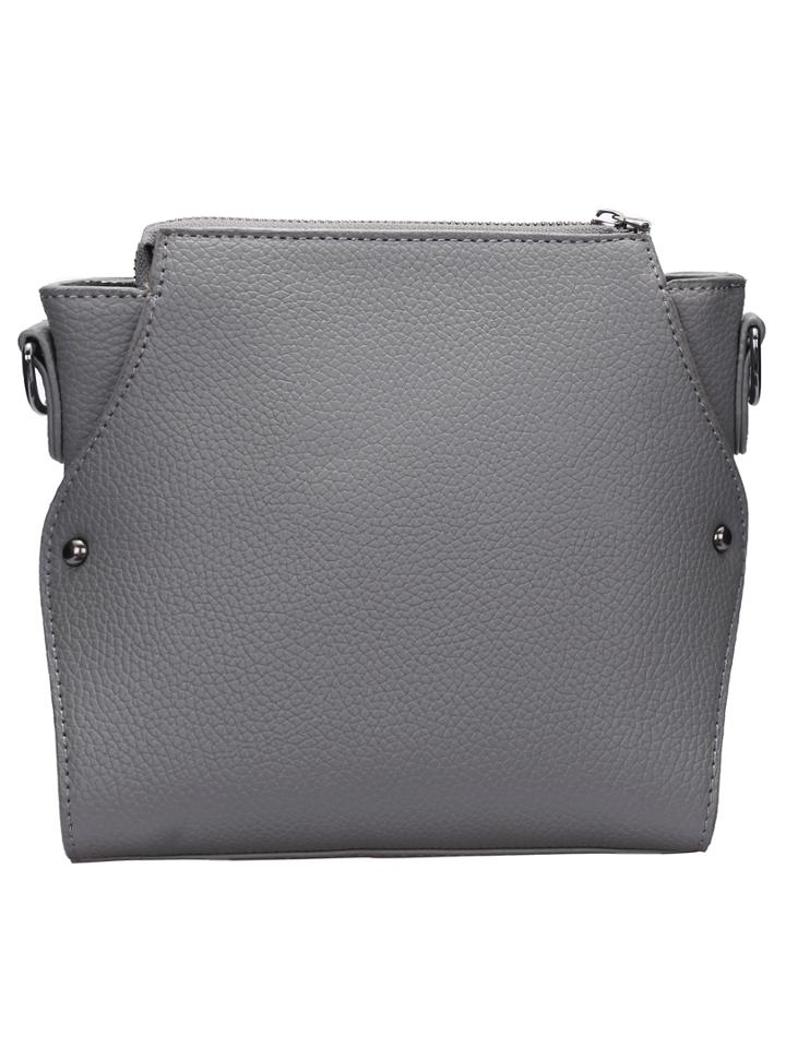 Shein Grey Zipper Pu Satchel Bag