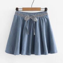 Shein Tie Detail Denim Skirt