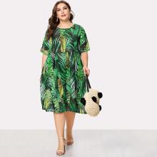 Shein Plus Tropic Print Dress