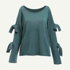 Shein Bow Tied Sleeve Solid Jumper