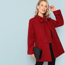 Shein Tie Neck Coat