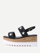 Shein Star Design Pu Wedge Sandals