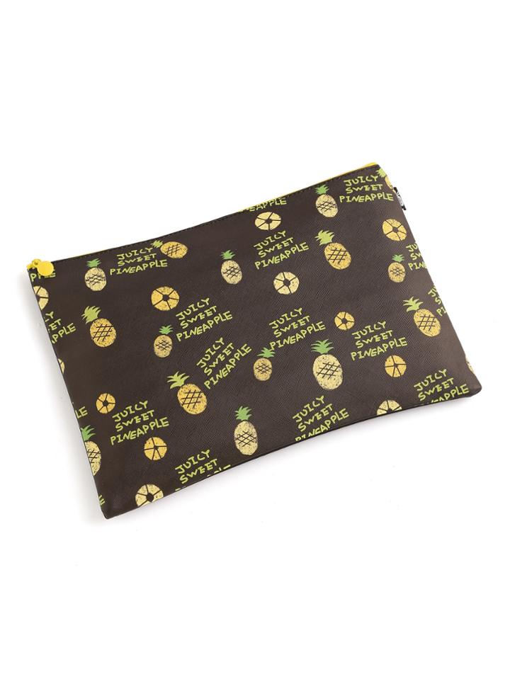 Shein Pineapple Print Slim Accessory Pouch