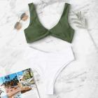 Shein Two Tone Twist Bikini Set