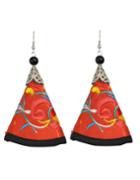 Shein Red Artificial Triangle Pendant New Model Earrings