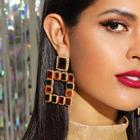 Shein Color Block Open Square Drop Earring