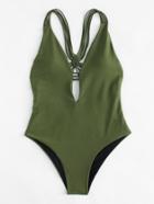 Shein Backless Woven Swimsuit