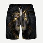Shein Men Lion Print Drawstring Shorts