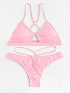 Shein Ring Linked Back Bikini Set