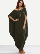 Shein Asymmetric Shoulder Dolman Sleeve Draped Cocoon Dress