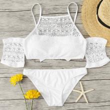 Shein Knot Back Crochet Bikini Set