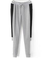 Shein Grey Color Block Drawstring Waist Sports Pants