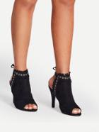 Shein Raw Trim Detail Eyelet Front Heels
