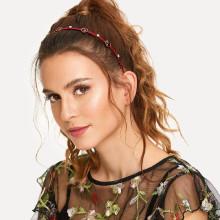 Shein Heart & Rhinestone Decorated Headband