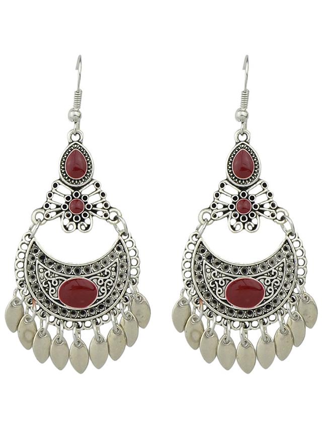 Shein Red Drop Earrings Colorful