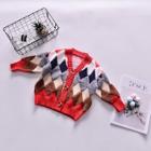 Shein Girls Geo Pattern Knit Coat