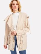 Shein Exaggerate Drape Collar Drawstring Waist Jacket