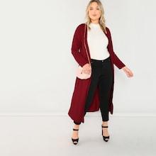 Shein Plus Open Front Longline Dusty Coat