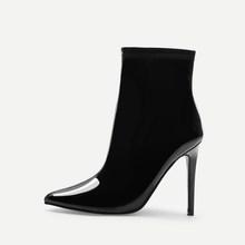 Shein Plain Zipper Side Stiletto Boots