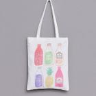 Shein Bottle Print Canvas Shopper Bag