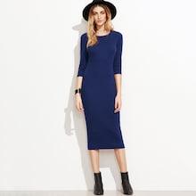 Shein 3/4 Sleeve Solid Pencil Dress