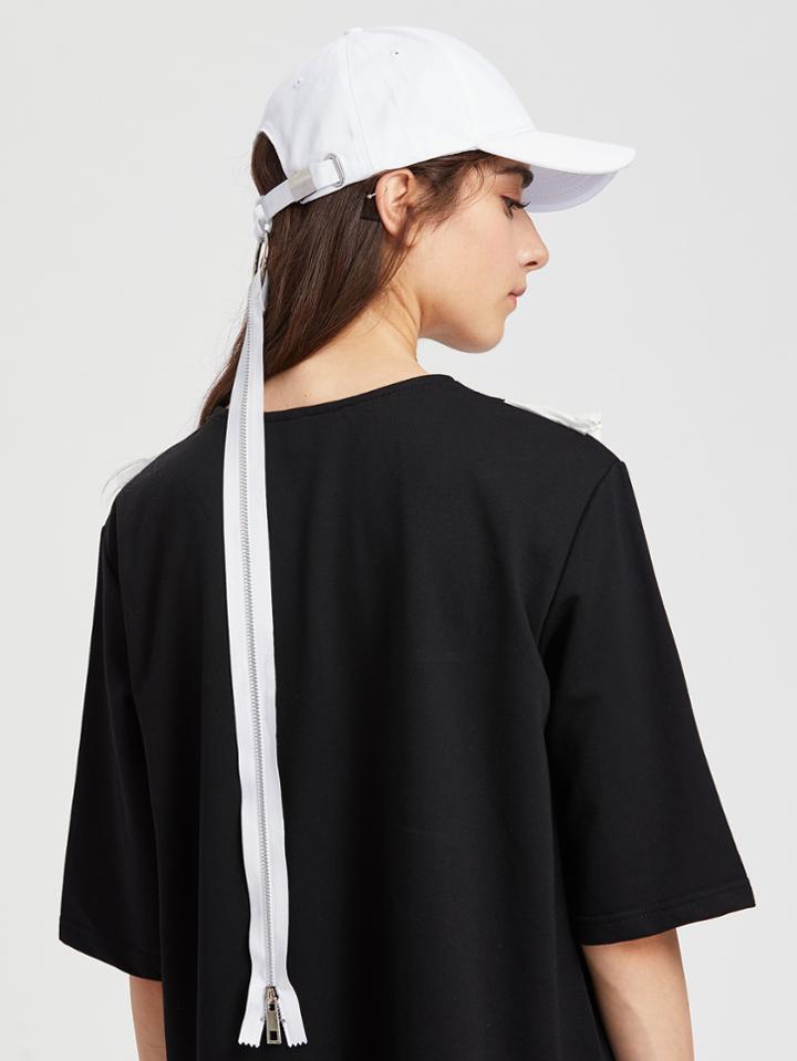 Shein Baseball Cap With Zipper Strap