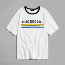 Shein Men Mixed Print Ringer Tee