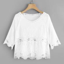 Shein Hollow Out Crochet Panel Top